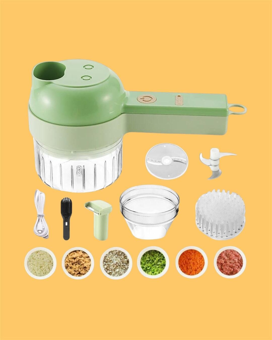 Vegetable Cutter Set. 4 in 1 Portable Electric