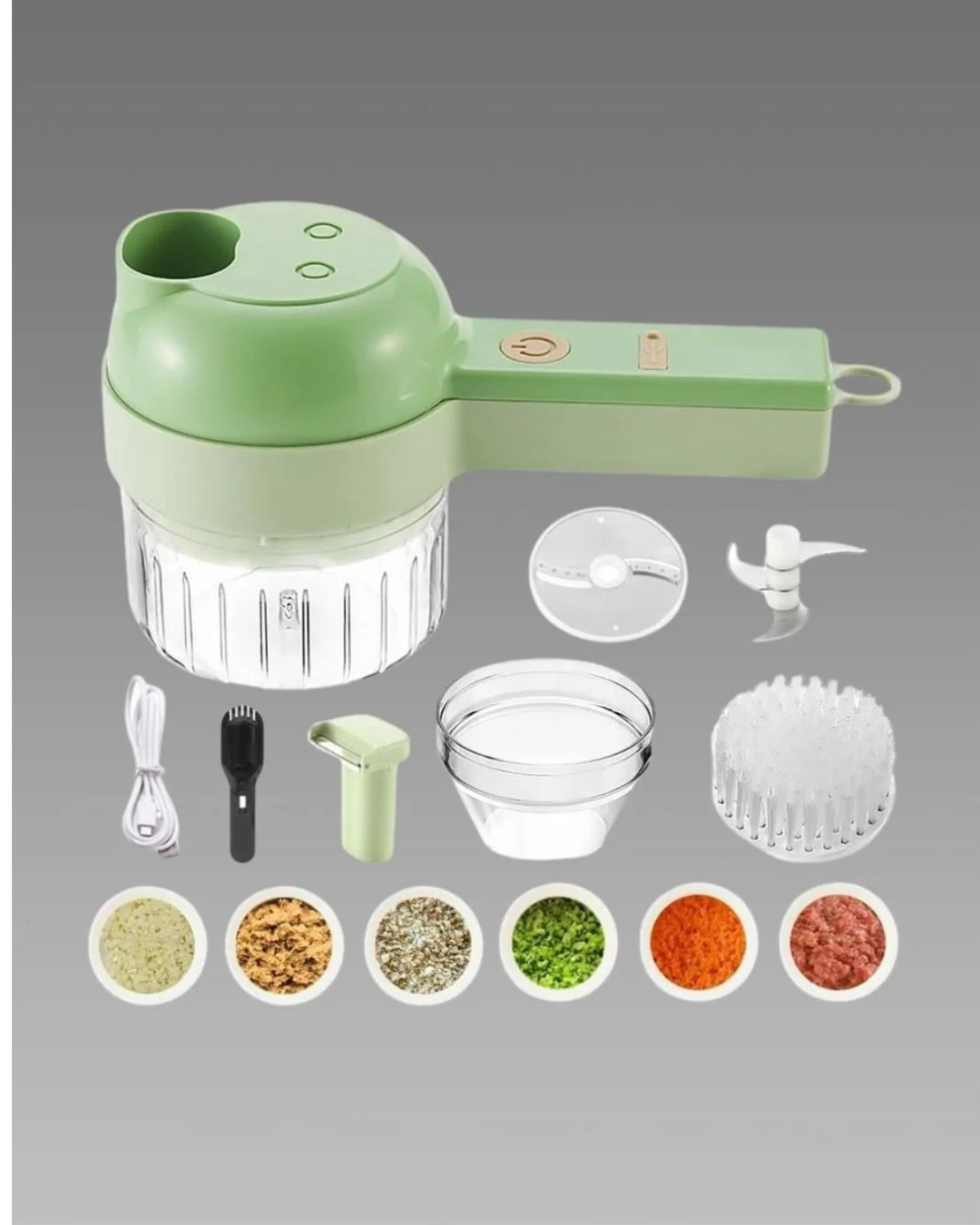 Vegetable Cutter Set. 4 in 1 Portable Electric