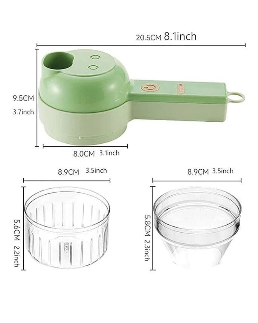 Vegetable Cutter Set. 4 in 1 Portable Electric